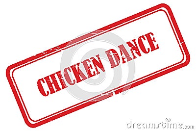 chicken dance stamp on white Stock Photo
