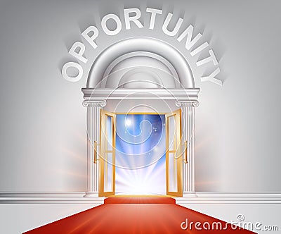 Opportunity red Carpet Door Vector Illustration