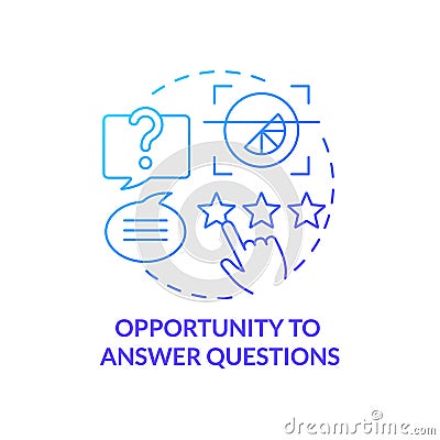 Opportunity to answer questions blue gradient concept icon Vector Illustration