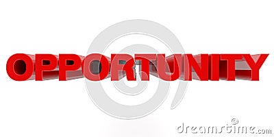 OPPORTUNITY word on white background 3d rendering Stock Photo