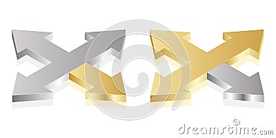 Opposite arrow Vector Illustration