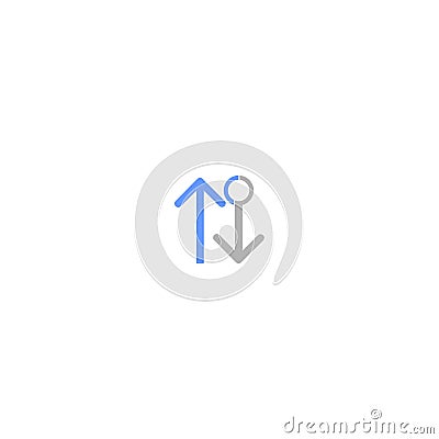 Opposite arrow as data cellular mark for internet connection logo template Stock Photo