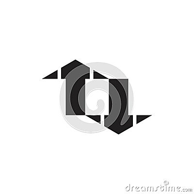 Opposite arrow square geometric logo vector Vector Illustration