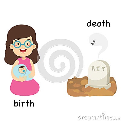 Opposite birth and death vector Vector Illustration