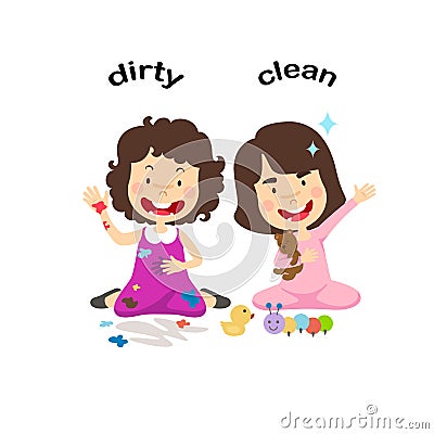 Opposite dirty and clean Vector Illustration