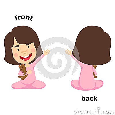 Opposite front and back Vector Illustration