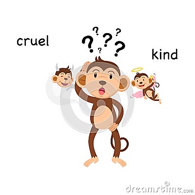 Opposite kind and cruel Vector Illustration