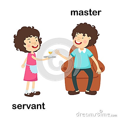 Opposite servant and master Vector Illustration