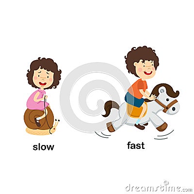 Opposite slow and fast Vector Illustration