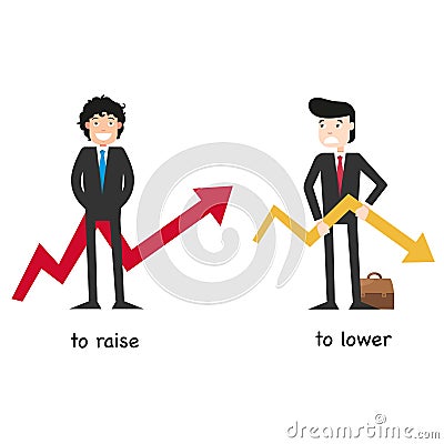 Opposite to raise and to lower Vector Illustration