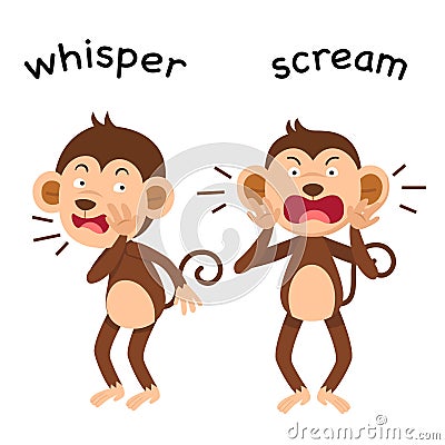 Opposite whisper and scream illustration Vector Illustration