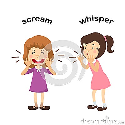 Opposite whisper and scream Vector Illustration