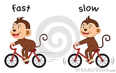 Opposite words fast and slow vector Vector Illustration