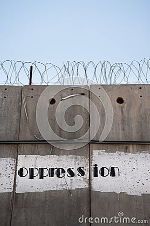 Oppression: The Israeli Separation Wall Stock Photo