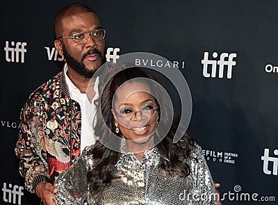 Oprah Winfrey and Tyler Perry at the premiere of Sidney at Toronto International Film Festival Editorial Stock Photo