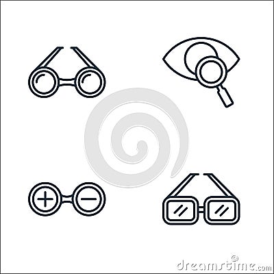 opthalmology line icons. linear set. quality vector line set such as , testing glasses, eye test Vector Illustration
