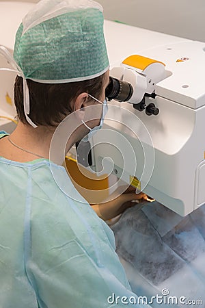 Opthtalmology laser operation Editorial Stock Photo