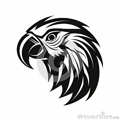 Optic Art Eagle Head Tattoo Icon - High Resolution Silhouette Design Cartoon Illustration