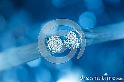 Optic fiber cable connecting Stock Photo