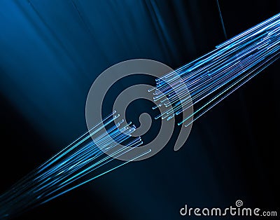 Optic fiber cable connecting Stock Photo