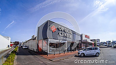 Optical Center store specializing in glasses and contact lenses in Le Mans, France Editorial Stock Photo