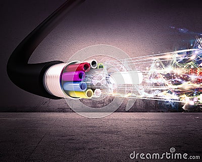 Optical fiber Stock Photo