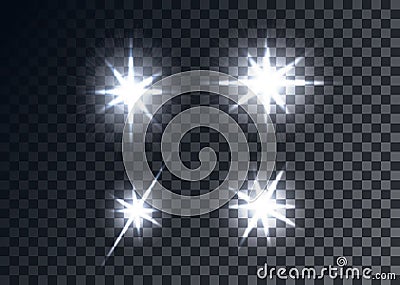 Optical flares, transparent background Vector Illustration