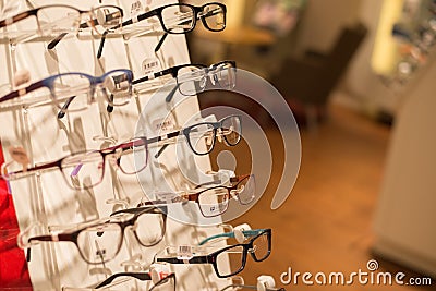 Optical glasses store Editorial Stock Photo