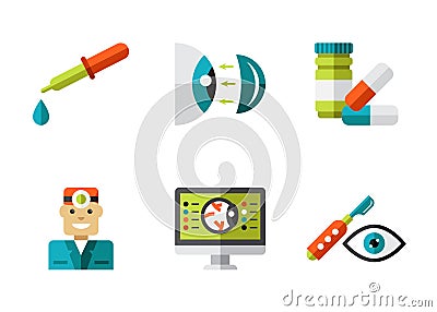 Optical Icons, Ophthalmology set, Vector Vector Illustration