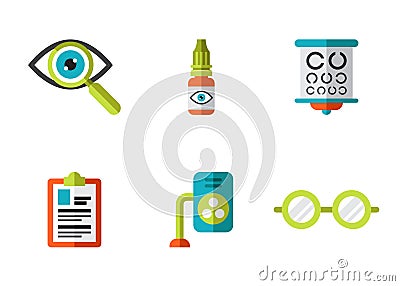 Optical Icons, Ophthalmology set, Vector Vector Illustration