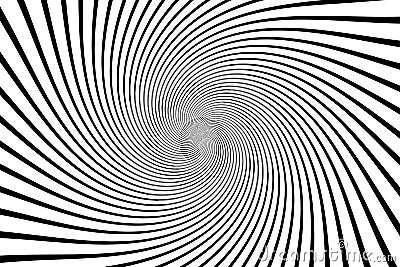 Optical illusion black and white twisted abstract background. Stock Photo