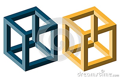 optical illusion blue and yellow Vector Illustration
