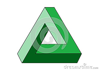 Optical illusion. Penrose impossible triangle Stock Photo