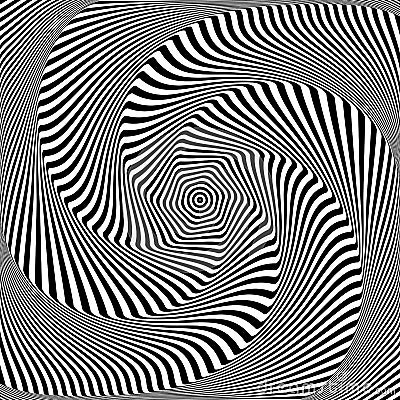 Optical illusion of torsion movement Vector Illustration