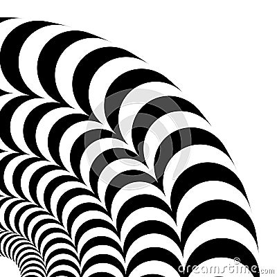 Optical illusion of volume. Vector isolated black and white pattern on a white background. Vector Illustration