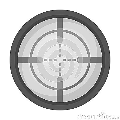 Optical sight.Paintball single icon in monochrome style vector symbol stock illustration web. Vector Illustration