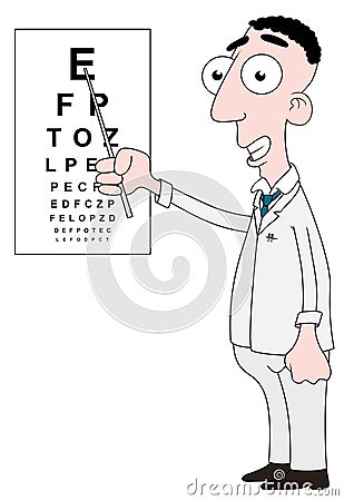 Optician with chart Stock Photo