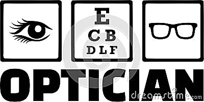 Optician Icons Eye Vector Illustration