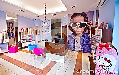 Optician's salon for children's glasses Editorial Stock Photo