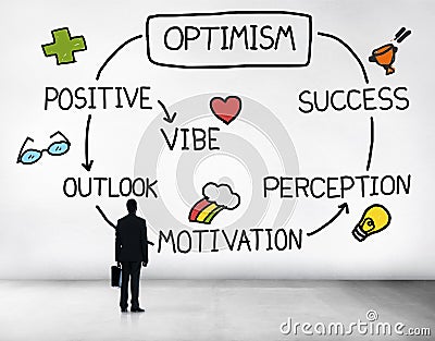 Optimism Positive Outlook Vibe Perception Vision Concept Stock Photo