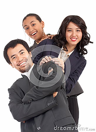 Optimistic young businesspeople Stock Photo