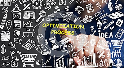 Optimization Software Technology Process System Business concept. Business, Technology, Internet and network concept Stock Photo