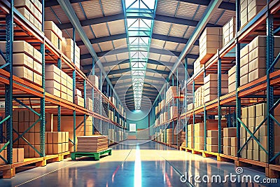 Optimize Warehouse Space with a Robust Pallet Storage System Maximizing Efficiency and Safety with a HighStacking Stock Photo