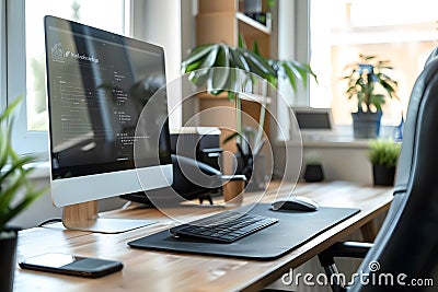 Optimize Your Workspace, Declutter, Organize, and Enhance Productivity in Your Home Office Setup for a More Efficie Stock Photo
