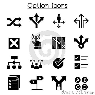 Option, Choice, Selection icon set Vector Illustration