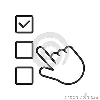 Options, icon in line design. Options, choice, settings, preference, selection, alternative, feature on white background Vector Illustration