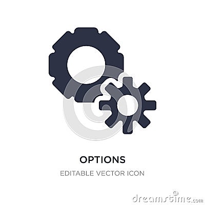 options icon on white background. Simple element illustration from Social media marketing concept Vector Illustration