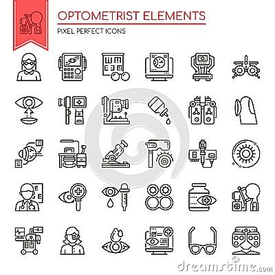 Optometrist Elements Vector Illustration