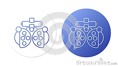 Optometry Phoropter. Line icon concept Vector Illustration