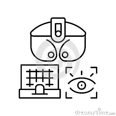 Optometry Phoropter. Line icon concept Vector Illustration